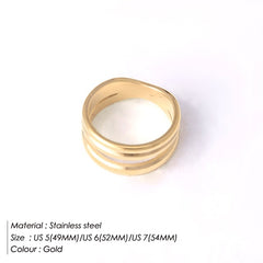 Fashion  Color Geometric Multi-layer Line Ring