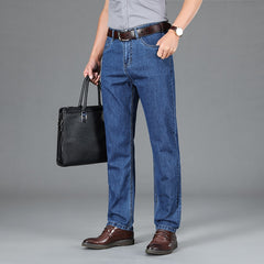 Jeans Men Brand Denim Business Loose Straight Long Trousers