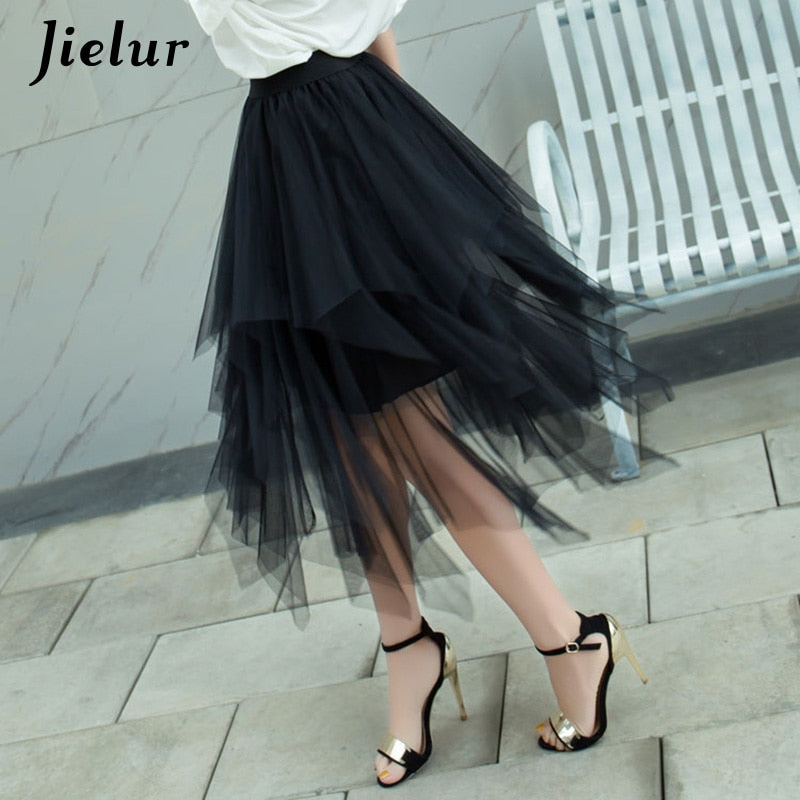 3 Layers Princess Tulle Mesh Pleated Skirt