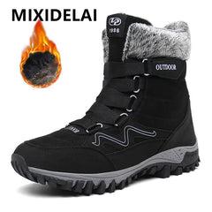 Snow Boots Fur Plush Warm Men Ankle Boots Plus Size Waterproof Outdoor