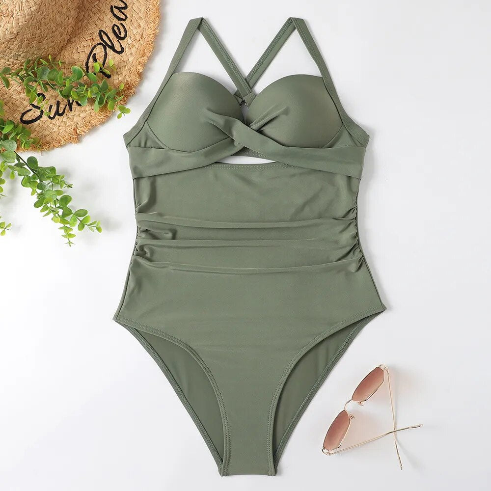 One Piece Swimsuit Floral Women Swimwear Bathing Suits