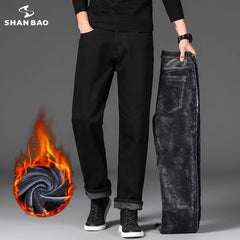 Straight Loose Stretch Classic Style Men's Black Plus Size Jeans