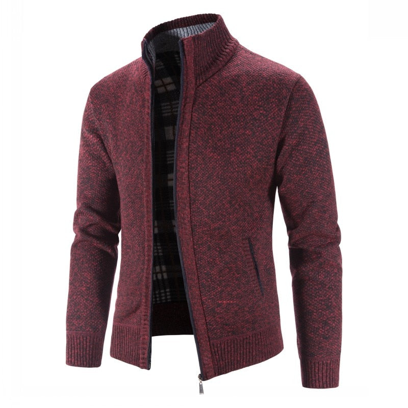 Knitted Sweater Men Fashion Slim Fit Cardigan Causal Coats Solid Single