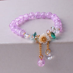 Crystal Flower Cubic Zirconia Pendant Bracelet