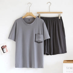 men's pajamas short-sleeved shorts two-piece set