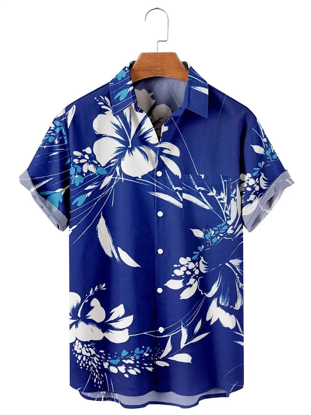 Hawaiian Men Flower Shirt Clothes Loose Street Casual Chic