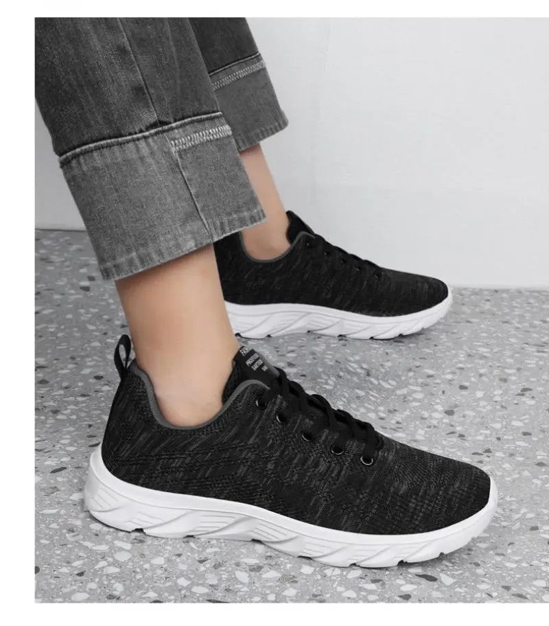 Men's Trendy Lace Up Knit Sneakers Casual Outdoor