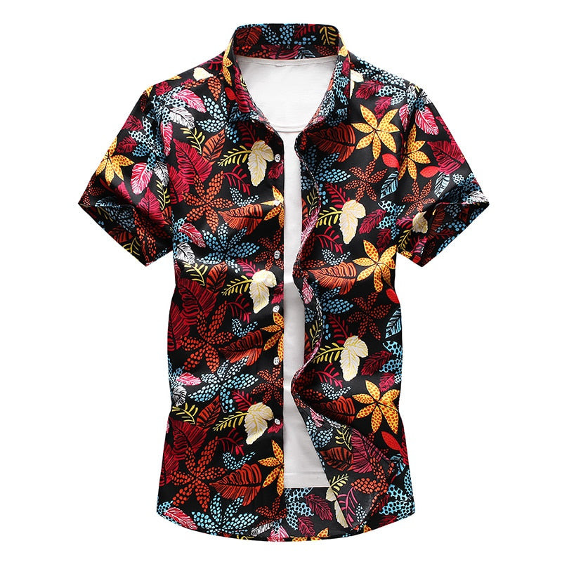 Hawaiian Fashion Casual Printing Short Sleeve Flower Shirt