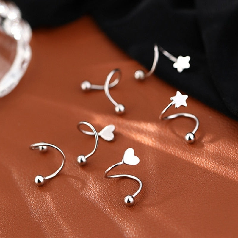 2pcs Stainless Steel Spiral Twisted Stud Earring