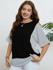 Summer panels plus-size blouses Style