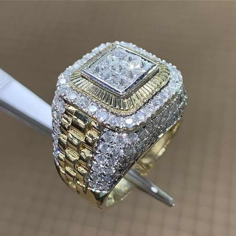 Color Hip Hop Ring for Men Fashion Zircon Stones