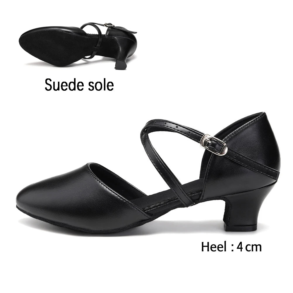 Women Dance Shoes Latin Party Elegant Lace-up Suede Sole