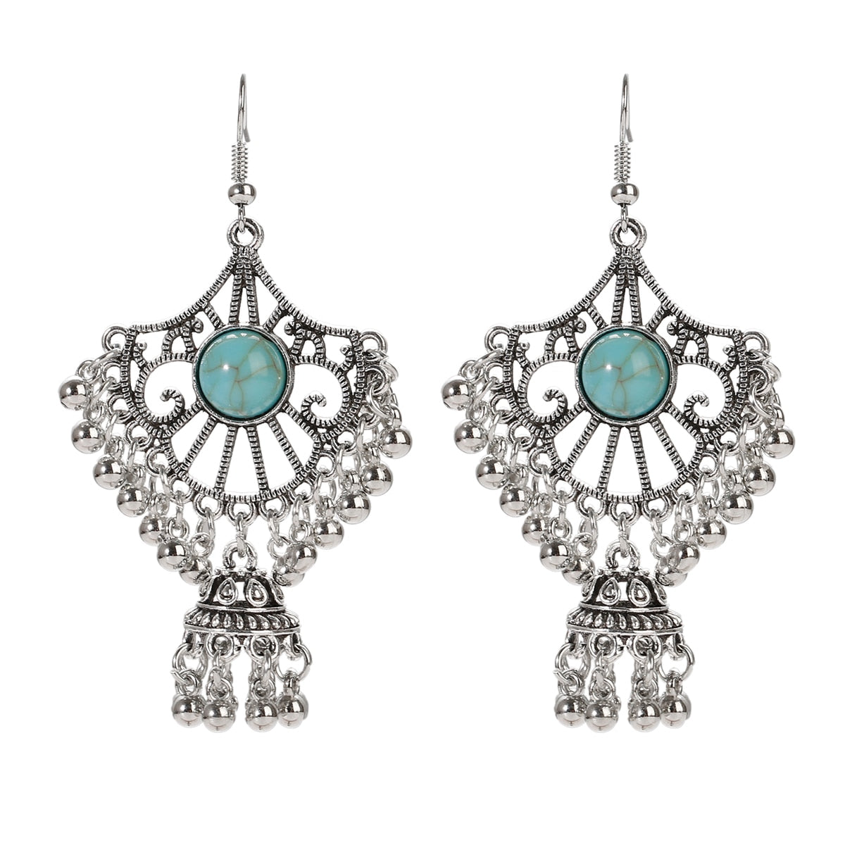 Classic Ethnic Turquoises Water Drop Earrings Bohemian Vintage Jewelry