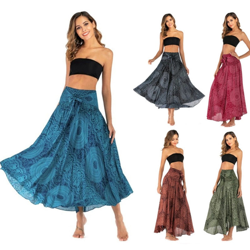 Ethnic Style Fashion Skirts Clothes Bohemian Boho Flowers