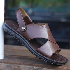 Men Sandals Genuine Leather Shoes Beach Footwear