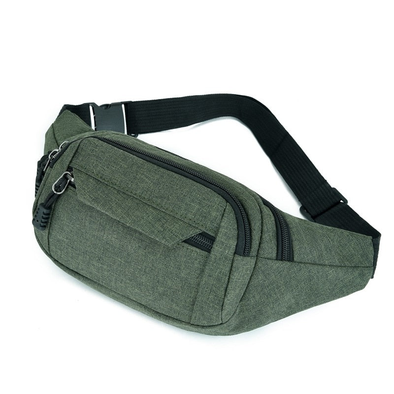 Fashion Men Waist Bag Casual Fanny Pack Canvas Outdoor