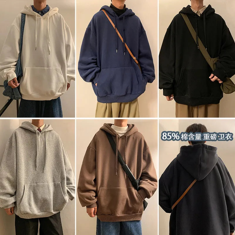 Colors Basic Hoodie Men Harajuku Fashion Casual Oversized