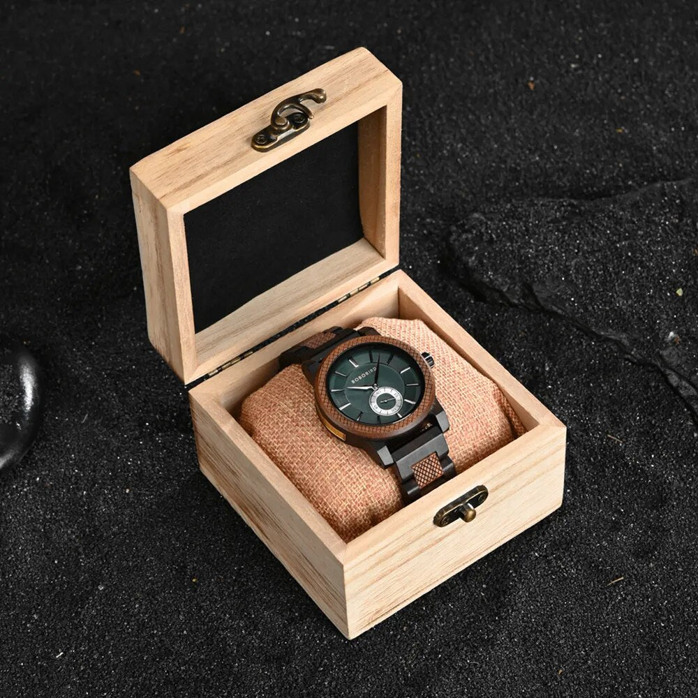 Wood Watch Fashion Business Clock Engraved