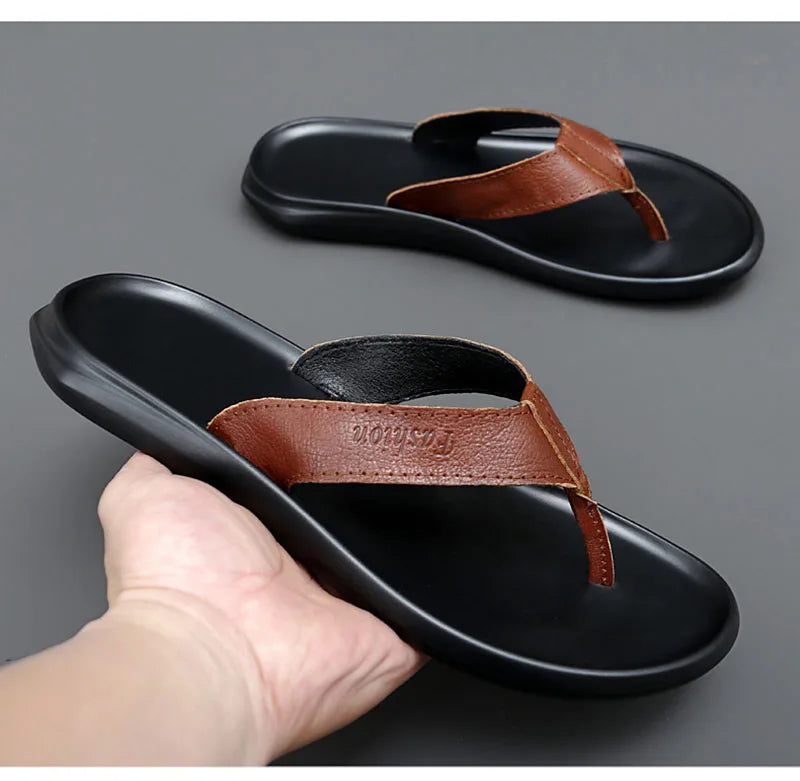 Men Slippers Flip Flops Flat Shoes Beach Male Footwear