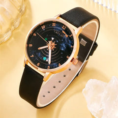 5PCS Set Womens Fashion Quartz Watch Female Clock Starry