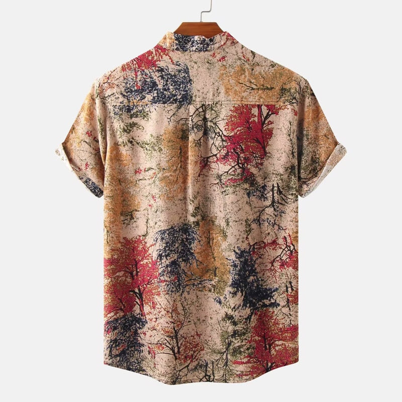 Mens Floral Beach Tropical Hawaiian Shirt Short Sleeve