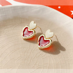 Trendy Vintage Heart Earring Women Classic  Stud Earrings