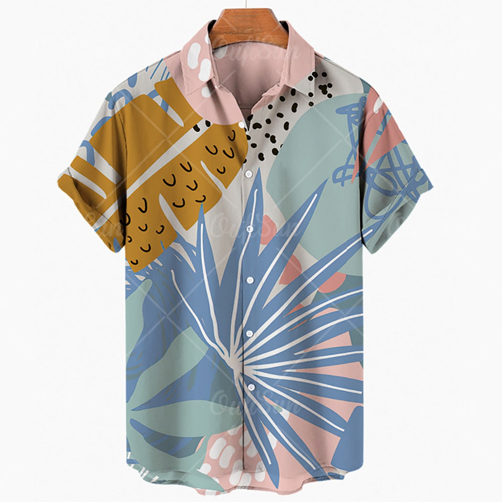 Men's Summer Hawaiian Printed Oversized Floral Shirt