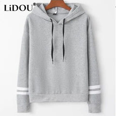 Simple Casual Fashion Loose Hoodies Women Streetwear