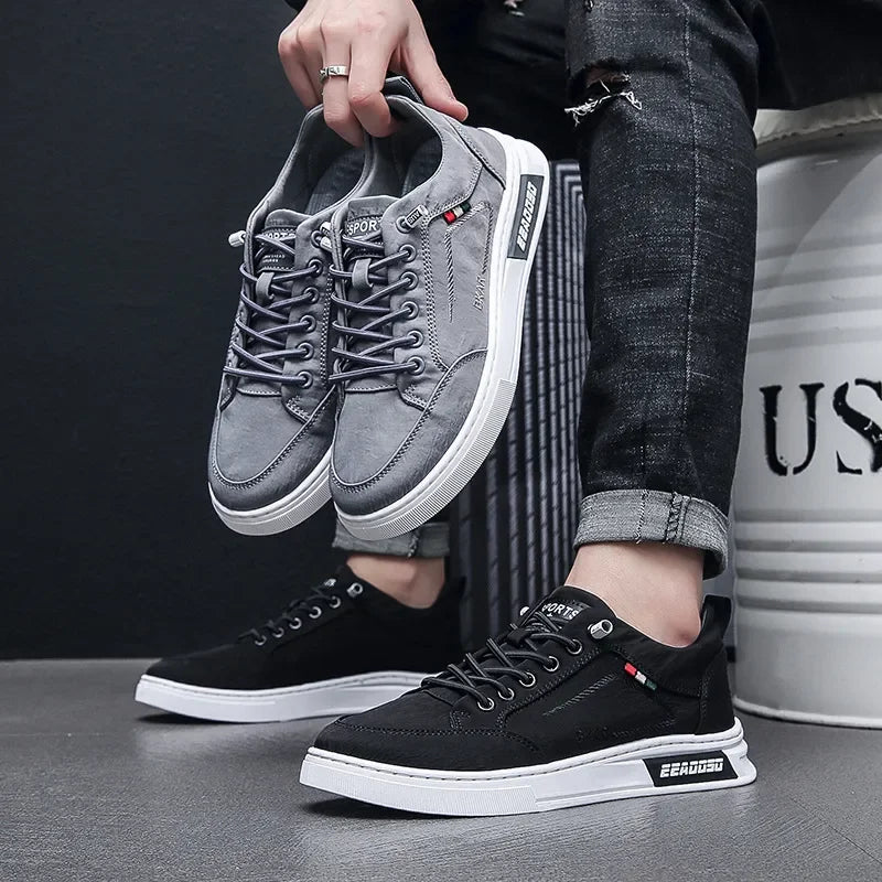 Men's Casual Sneakers Lace Up Trendy Casual Flat Shoes