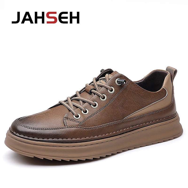 Men Business Leather Casual Flat Shoes For Men Trendy Sneaker