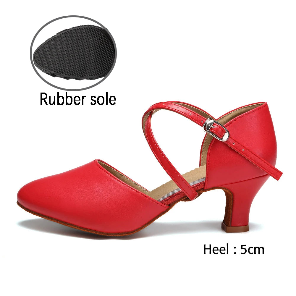 Women Dance Shoes Latin Party Elegant Lace-up Suede Sole