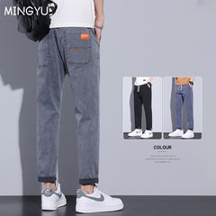 Brand Clothing Summer Casual Pants Men Stretch Elastic Waist Classic