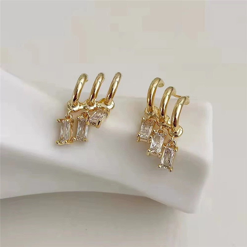 Design Irregular U-shaped Gold Color Earrings