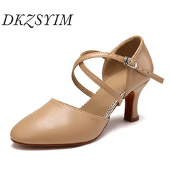 Women Dance Shoes Latin Party Elegant Lace-up Suede Sole