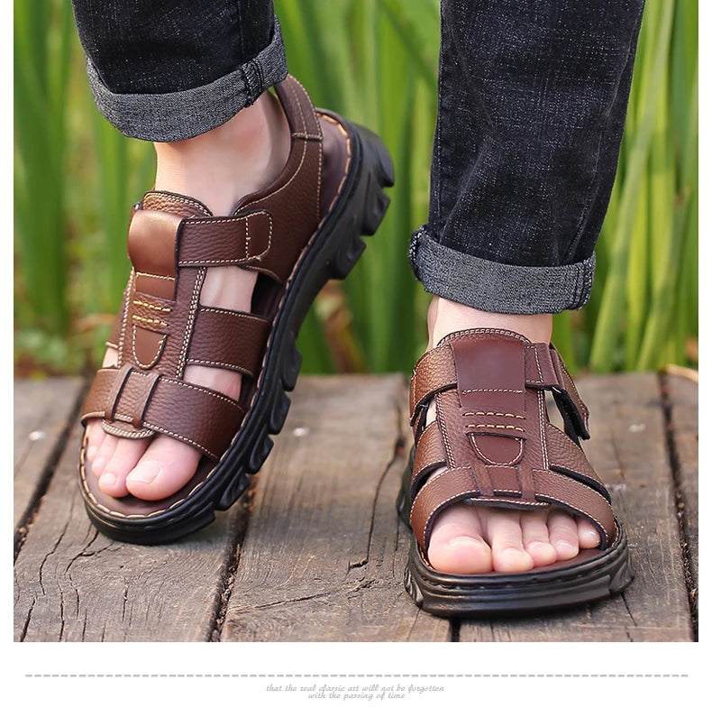 Men Summer Sandals and Slippers Thick-soled Beach Shoes