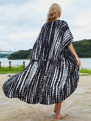 Bikini Cover-ups Retro Striped Clothing Kimono Dress Beach Wear