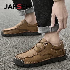 Genuine Leather Men Casual Shoes Trend Lace Up Shoes