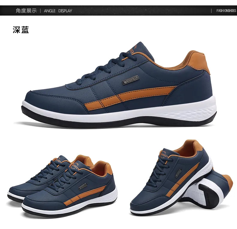 Pu Leather Men Shoes Sneakers Trend Casual Breathable Footwear