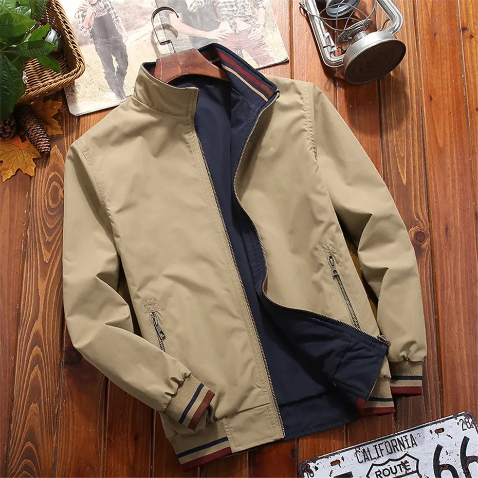 Windbreaker Double-sided Wear Jackets Men Baseball