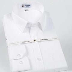 Men's Standard-fit Solid Basic Dress Shirt Formal Business