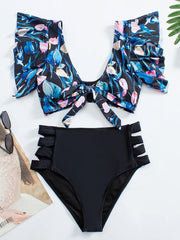 Ruffles Women Swimsuits Swimwear Print Floral Boho Vintage