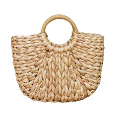 Summer Straw Handbag Handle Large Capacity Woven Straw Bag