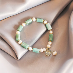 Green Marble Elastic Rope Bracelet  Bohemian Style