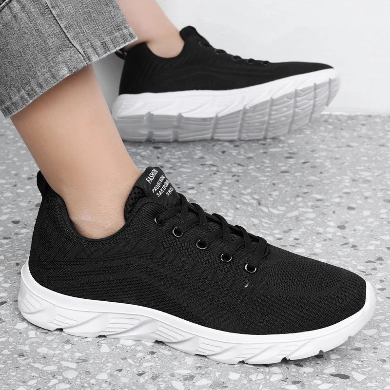 Men's Trendy Lace Up Knit Sneakers Casual Outdoor