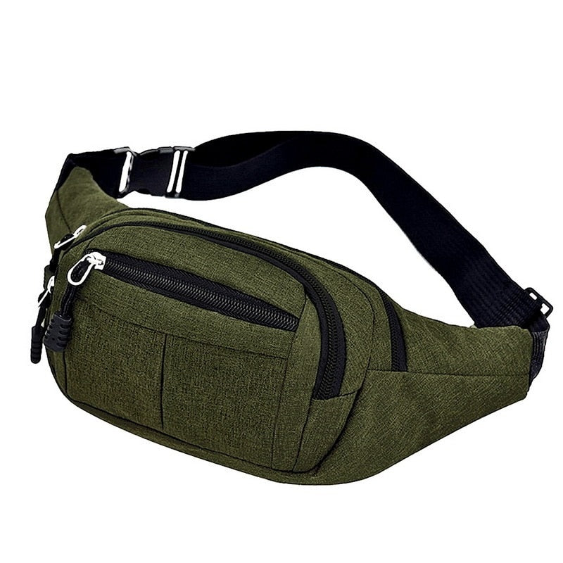 Fashion Men Waist Bag Casual Fanny Pack Canvas Outdoor