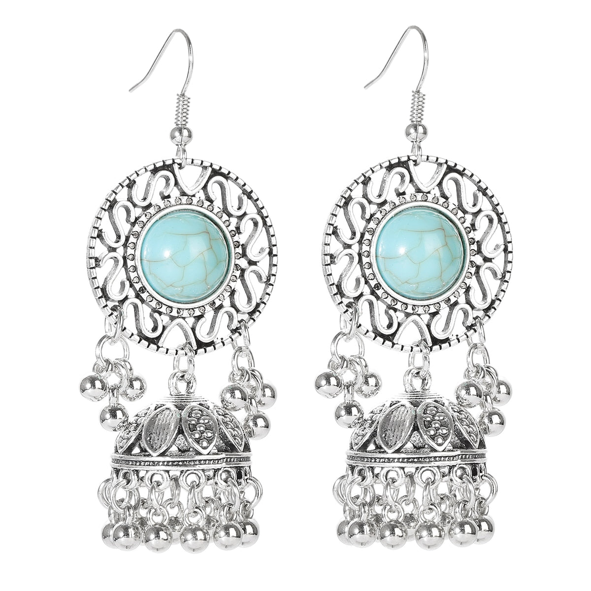 Classic Ethnic Turquoises Water Drop Earrings Bohemian Vintage Jewelry