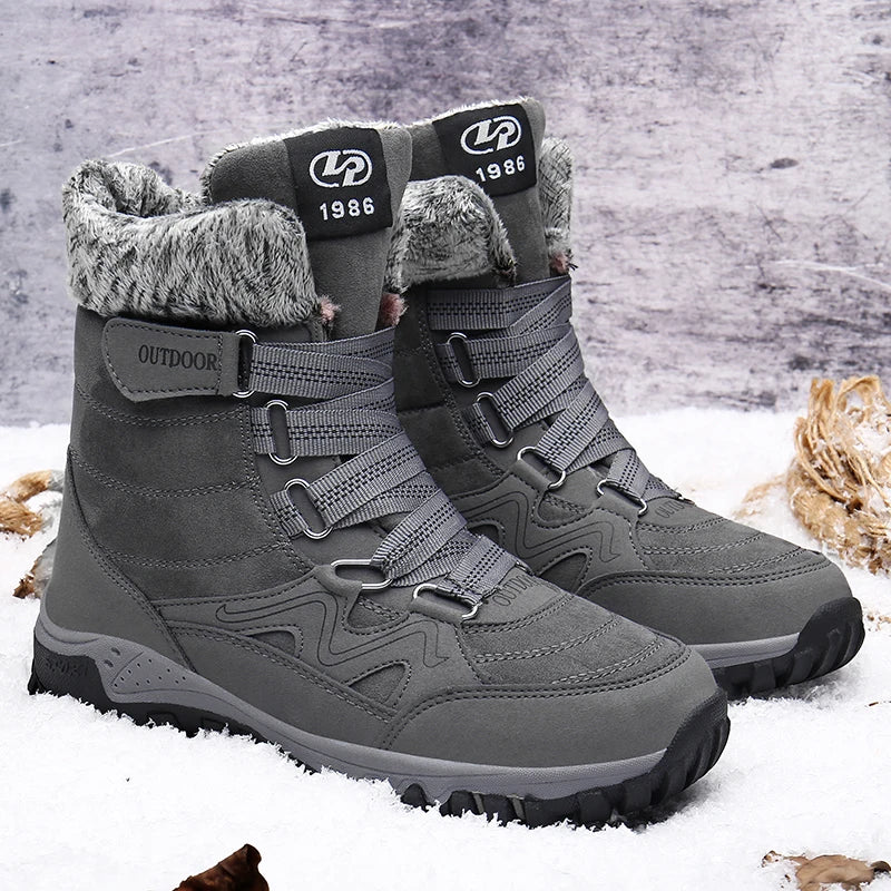 Snow Boots Fur Plush Warm Men Ankle Boots Plus Size Waterproof Outdoor