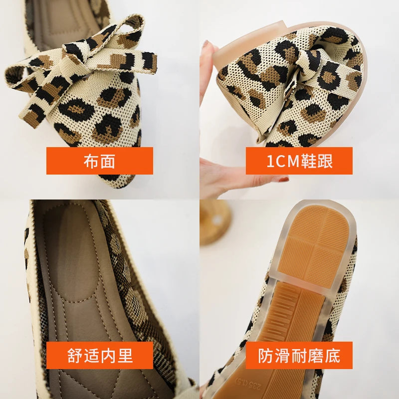 Butterfly Knot Women Flats Shoes Loafers Boat Shoes Pointed Toe