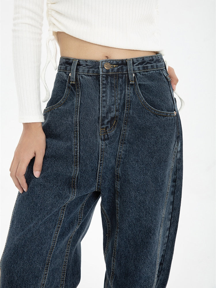 Jeans High Waist Vintage Straight Baggy Denim Streetwear