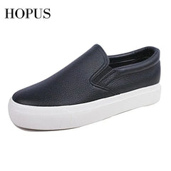 Women Sneakers Leather Trend Casual Flats  Fashion Comfort Slip-on